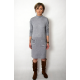 LOUISE - viscose dress with stand-up collar - gray