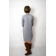 LOUISE - viscose dress with stand-up collar - gray