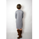 LOUISE - Viskose-Kleid mit Stehkragen - grau