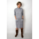 LOUISE - viscose dress with stand-up collar - gray