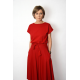 LUCY - Midi Ausgestelltes Kleid gestrickt - rot