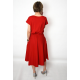 LUCY - Midi Ausgestelltes Kleid gestrickt - rot