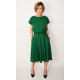 LUCY - Midi Flared cotton dress - green