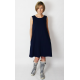 TULA - cotton mini dress with pockets - navy blue