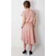 LUCY - Midi Ausgestelltes Kleid gestrickt - schmutziges Rosa