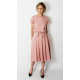 LUCY - Midi Flared cotton dress - dirty pink