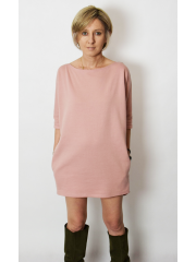 MOON - Baumwollkleid mini damen - schmutziges Rosa