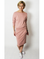 MARTHA - Baumwoll Damen bluse schmutziges Rosa