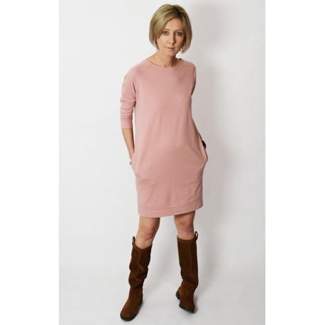 CARRIE - Cotton mini dress - tunic - dirty pink
