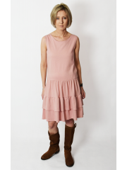 ELENA - dress with frills on straps - dirty pink