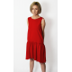 GINA - mini dress with a frill - red