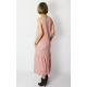 KATIA - cotton midi dress with a frill - dirty pink