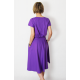 LUCY - Midi Flared cotton dress - violet