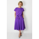 LUCY - Midi Flared cotton dress - violet