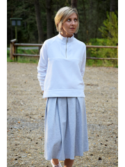 LOKA - cotton sweatshirt with stand-up collar and zip