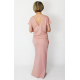 MYSTERY - Lange / maxi gestricktes Kleid - schmutziges Rosa