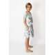 SPALLA - DAMEN STRICKWAREN KLEIDER - marineblaue Tupfen