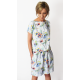 SPALLA - DAMEN STRICKWAREN KLEIDER - marineblaue Tupfen