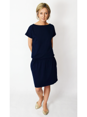 SPALLA - mini cotton dress - navy blue