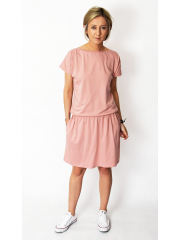 SPALLA - mini cotton dress - dirty pink