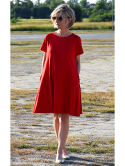 SMILE - trapezoidal dress with short sleeves