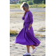 ADELA - Midi Flared cotton dress - violet