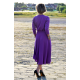 ADELA - Midi Flared cotton dress - violet