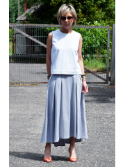 ROMA - long cotton skirt with high waist