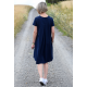 TESSA - A-förmiges Kleid mit kurzen Ärmeln - Marineblau