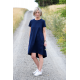 TESSA - A-förmiges Kleid mit kurzen Ärmeln - Marineblau