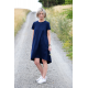 TESSA - A-shaped dress with short sleeves - Navy blue