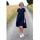 TESSA - A-förmiges Kleid mit kurzen Ärmeln - Marineblau