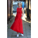 AUDREY - long cotton dress - red