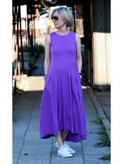 AUDREY - long cotton dress - violet