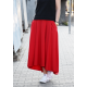 ROMA - long cotton skirt with high waist - navy blue