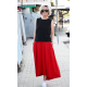 ROMA - long cotton skirt with high waist - red