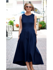 AUDREY - langes Baumwollkleid - marineblau