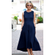 AUDREY - long cotton dress - navy blue