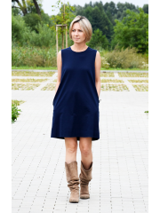 RACHEL - Baumwoll-Minikleid - marineblau