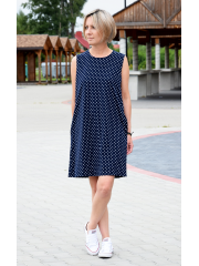 RACHEL - cotton mini dress - navy blue