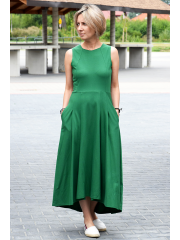 AUDREY - long cotton dress - green