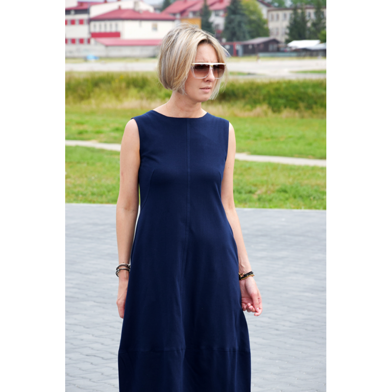 navy blue cotton dress