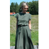 LUCY - Midikleid aus Baumwolle - marineblaue Tupfen