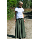 DRESCODE - long, cotton skirt with a bow or knit - khaki