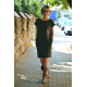 ALEGRA - Baumwollkleid mit kurzen Ärmeln - khaki