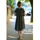 TESSA - A-shaped dress with short sleeves - khaki