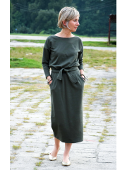 NINA - Baumwoll kleider maxi - khaki