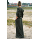 MAXIMA - gestrickten langen Kleid mit Taschen - grün