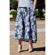 ROMA - langer Baumwollrock mit hoher Taille - marineblau