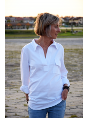 LARISA - cotton blouse with a collar